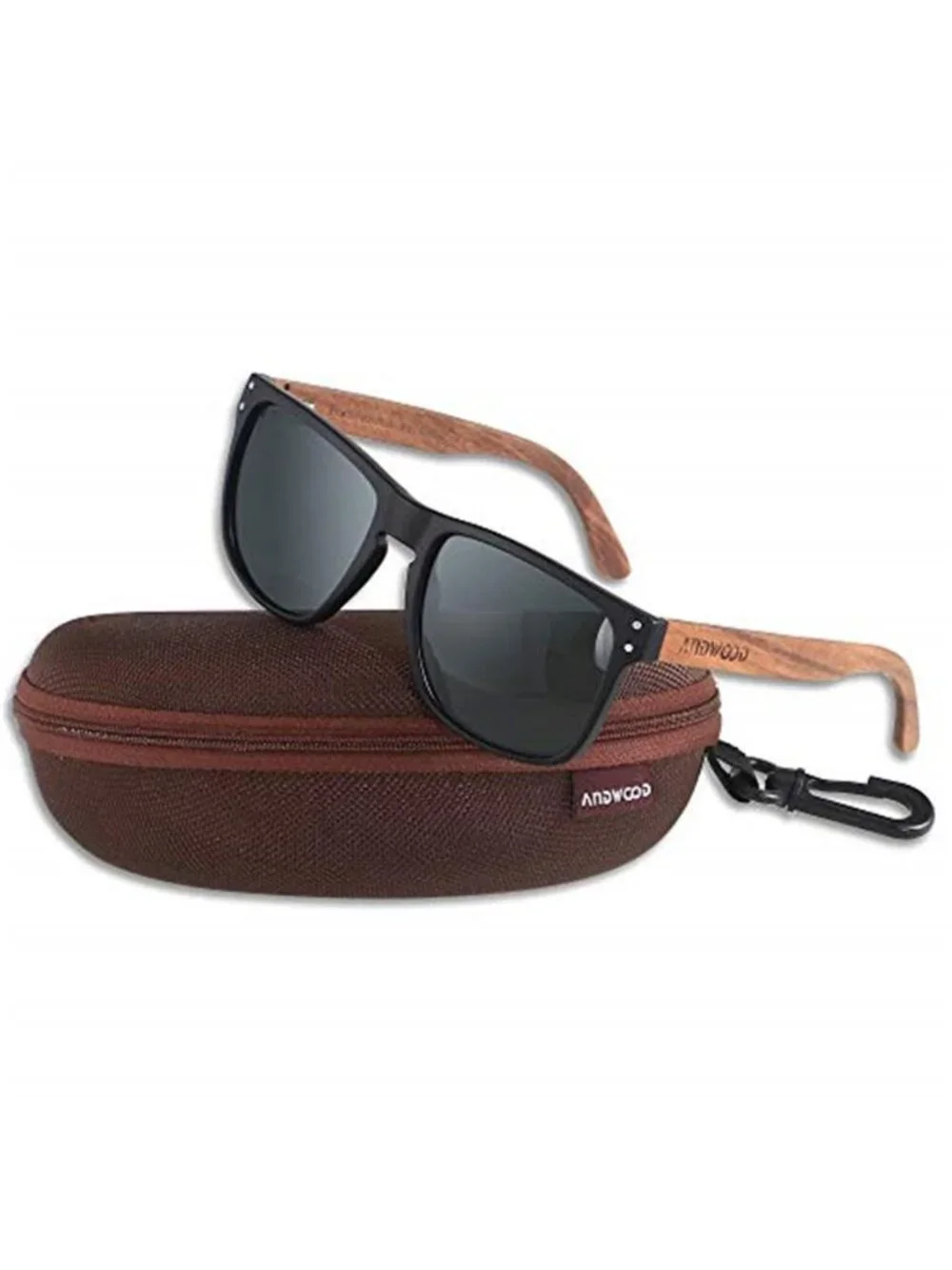 Wooden Polarized Sunglasses UV400 Square Shades Men Women Retro Eyewear